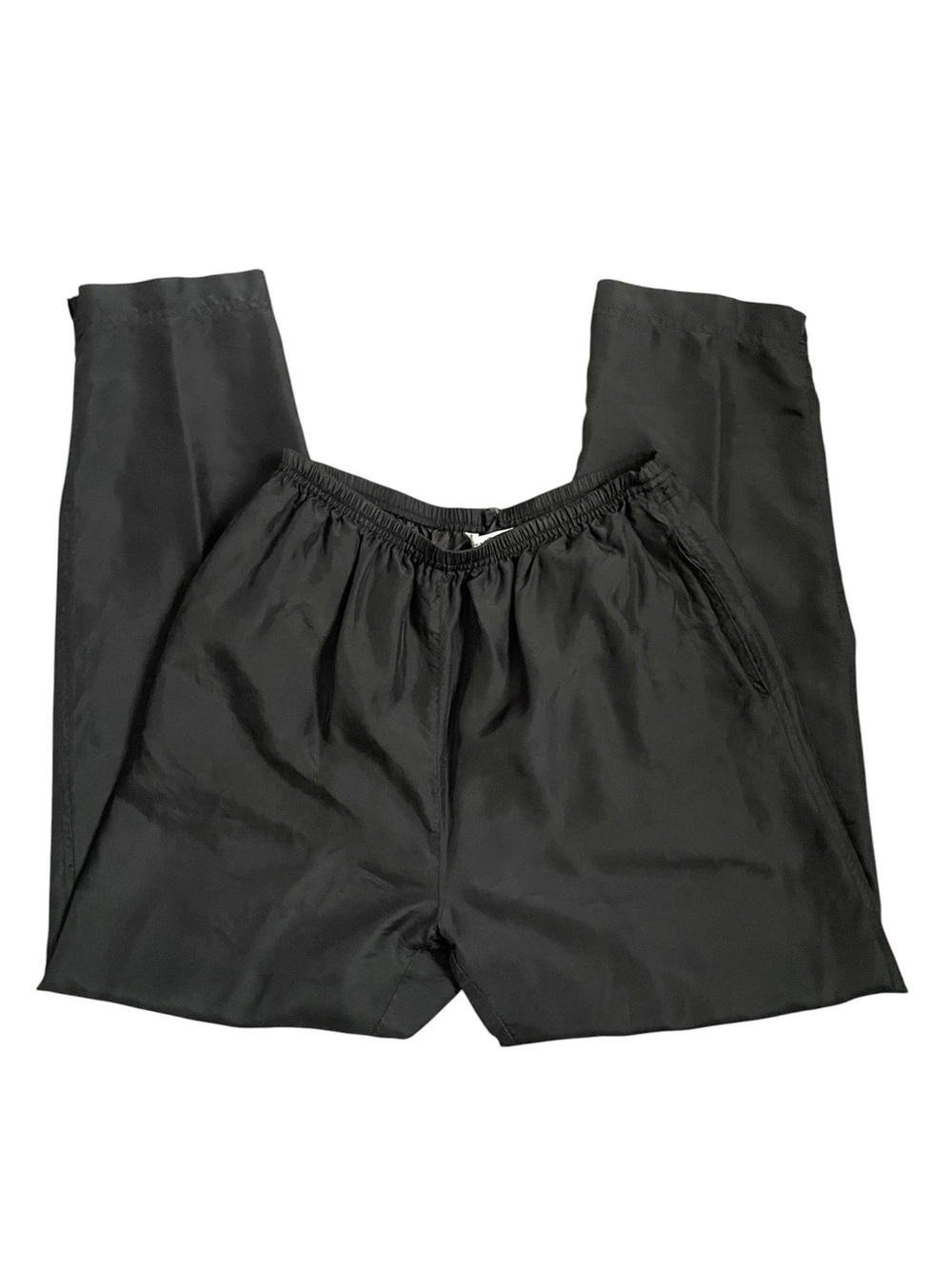 Mureli Vintage 100% Silk Pants Womens Small Black Elastic Waist Lined Trouser S - Picture 3 of 10